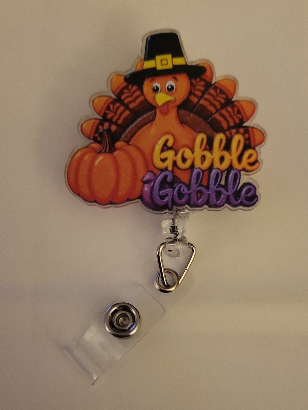 4/$25 Gobble Gobble Turkey Badge Reel